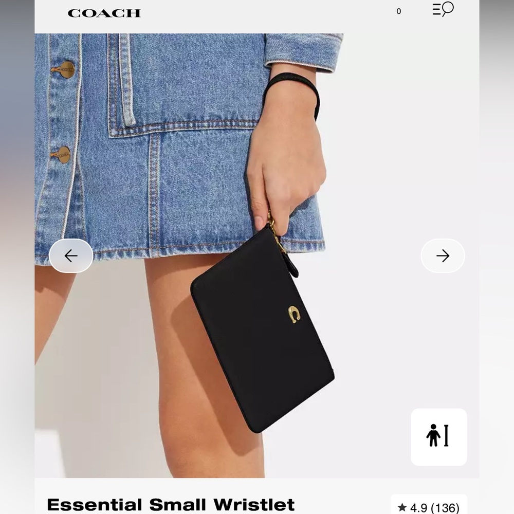 New Coach leather essential wristlet - Picture 3 of 6